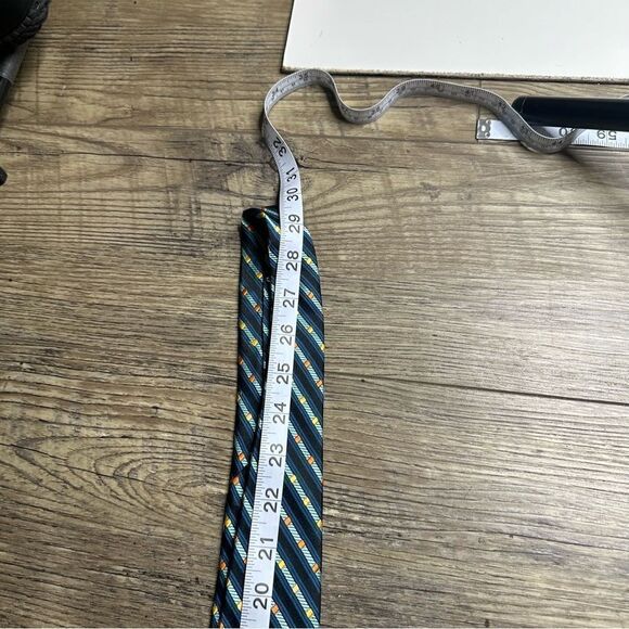 Bruno Piattelli Navy/Orange/Yellow Designer Tie - Picture 9 of 10